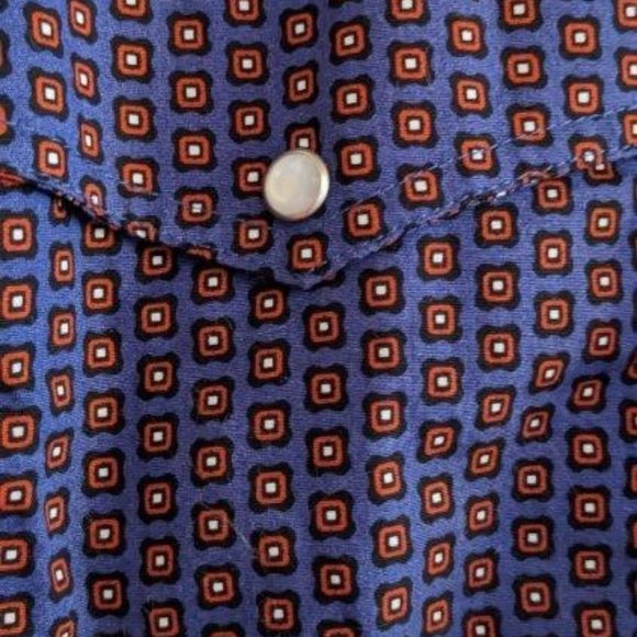 Like New Men's Western Roper Amarillo Copper Creek Foulard Pearl Snap Shirt - Picture 5 of 16